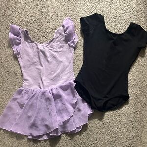 Kids Ballet Costume Set - Black and Purple